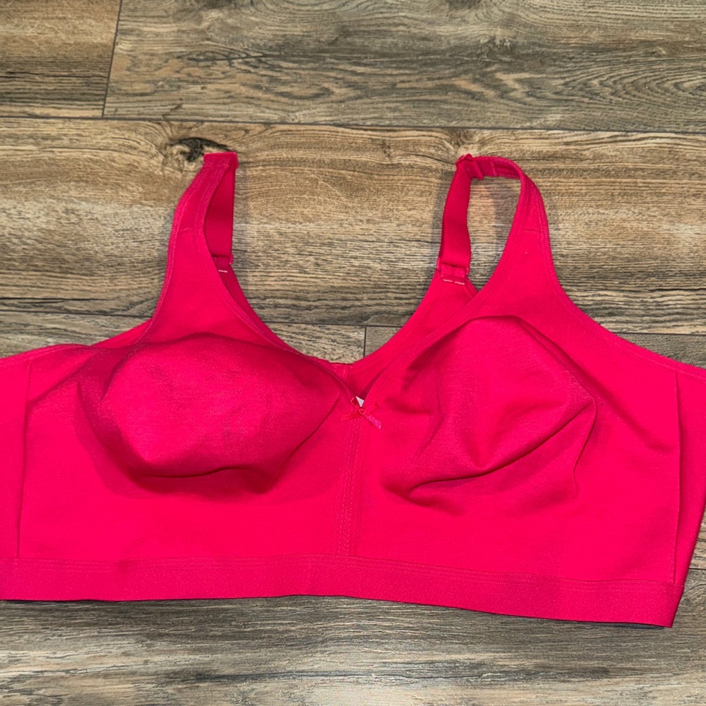Cacique Unlined Full Coverage Wireless Bra~Fuchsia Sz 52DDD